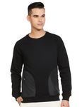 Amazon Brand - INKAST Men's Cotton Blend Crew Neck Sweatshirt (INK-A23-SW-46_Jet Black,Pocket_L)