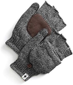 Smartwool Cozy Grip Flip Mitt | Merino Wool Touchscreen Winter Gloves For Men and Women, Black, Small/Medium