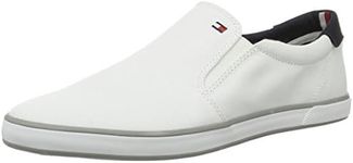 Tommy Hilfiger Men's Iconic Slip On Low-Top Sneakers, Off White (Bianco), 8 UK