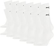 PUMA Unisex Cushioned Crew Socks (6 Pair Pack) white, 12-14