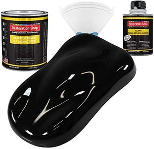 Restoration Shop - Jet Black (Gloss) Acrylic Enamel Auto Paint - Complete Quart Paint Kit - Professional Single Stage High Gloss Automotive, Car, Truck, Equipment Coating, 8:1 Mix Ratio, 2.8 VOC