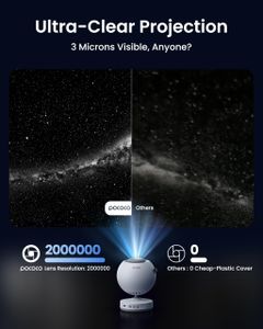 POCOCO Galaxy Star Projector – LED Night Light for Bedroom