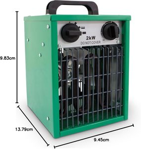 LightHouse 2kW Greenhouse Heater – Electric Fan, Adjustable Thermostat
