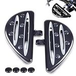 Goldfire 1 Pair Motorcycle Foot Pegs CNC Cut Front & Rear Foot Pegs Foot Rests Compatibility For Dyna Sportster FLFB FLSTF Iron 883 Softail Street Glide(Black Passenger Floorboards)