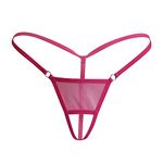 Men's Sexy Thong G-Strings T-Back Thong Underwear Low Rise Body Building Thongs G-Strings Bikini Underwear Ice Silk Stretch G-String Underwear Brief Underwear Crotch Underpants T Hot Pink