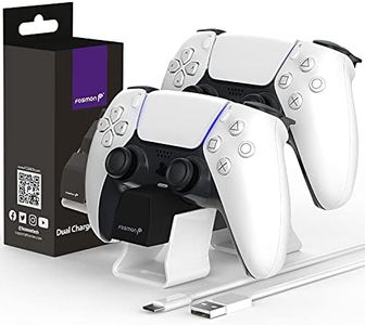 Fosmon Dual 2 Charger Station Compatible with Sony PS5 Playstation 5 Dualsense Controllers, (Place and Charge) 3 Hours Fast Charging Dock with Intelligent Chip Overcurrent Over-Heating Protection