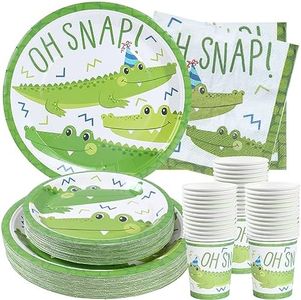 Hudson Party Supplies Alligator Birthday (Serves 24) Dinner Plates, Dessert Plates, Cups, Napkins. Alligator Baby Shower Decorations Kids, Boys, Girls More. Reptile Birthday Decorations. HPS-PS00028