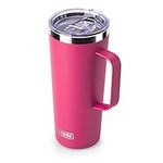 koodee Coffee Mug with Lid- 24 oz Insulated Coffee Travel Mug with Handle-Stainless Steel Vacuum Camping Mug Coffee Tumbler（Wine Red）