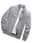 TAGAS Men's Polyester Bomber Standard Length Jacket Fit For Casual Wear (Mj-9015-Grey-Xl_Grey