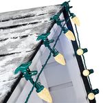 C9 LED Christmas Lights Outdoor, 66 Feet 100 LED Strawberry String Lights with 100 Spring Clamps, Waterproof Commercial Grade Extendable for Outside Roofline Patio Home Xmas Decoration, Warm White