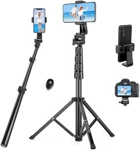 70" Phone Tripod, Tripod for iphone with Remote & Phone Holder, Portable Cell Phone Tripod Stand, Selfie Stick Cellphone Tripod for Video Recording, Compatible with iPhone 14 13 Pro Max/Android/Camera