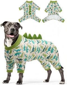 CuteBone Dinosaur Costume Dog Pajamas, Stretchy Spandex Crystal Velvet Sleepwear Coat for Small Dogs, Soft & Warm Pet Outfit Clothes for Cold Weather, Cozy Pullover Design COSP05-4XL