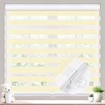 MiLin Roller Window Shades , Blinds for Windows , Cordless Blinds & Shades , Zebra Blinds , Roller Shades for Windows , Window Shades for Home , Pull Down Shades for Windows , 80% Blackout Khaki