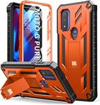 SOiOS for Motorola Moto-G-Power 2022 Case: for Moto-G Pure Case Heavy Duty Military Grade Hard Protection Shock Proof Grip | Sturdy Dual-Layer Armor Design Protective Case Moto G Play 2023 (Orange)