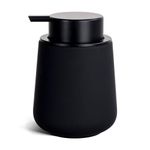 Umlaca Soap Dispenser Ceramic for kitchens,Bathroom Refillable Liquid Hand Soap Dispenser for Lotion,detergent,liquid hand soap12oz (Black Rubber Paint Liquid Soap Dispenser)