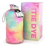 THE GYM KEG Sports Water Bottle (2.2 L) | Half Gallon | Carry Handle | Big Water Jug for Sport | Large Reusable Water Bottles | Ecofriendly, Tritan BPA Free Plastic, Leakproof (Love Tie Dye)