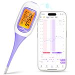 Easy@Home Smart Basal Thermometer, Large Screen and Backlit, Period Tracker with Premom (Purple)