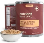 Nutrient Survival MRE Cereal, Maple Almond Grain Crunch (12 Servings) Freeze Dried Prepper Supplies & Emergency Food Supply, Dairy & Gluten Free, Shelf Stable Up to 25 Years, One Can