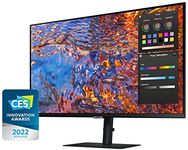 Samsung 32 Inch UHD Resolution Monitor with IPS Panel, USB Type C, HDR 600 Support,DCI-P3 98%, Matte Display, 3-Sided Borderless Design, Height Adjustable, Energy Saving (LS32B800PXWXXL), Black