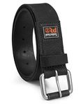 Timberland PRO Men's 38mm Boot Leather Belt, Black (Rubber Patch), 36