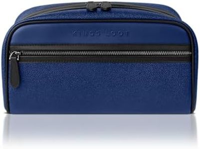Kings Loot Premium Dopp Kit, Leather Travel Toiletry Bag, Sapphire Luxe