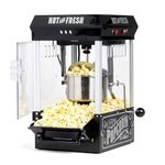 Nostalgia Vintage Table-Top Popcorn Maker, 10 Cups, Hot Air Popcorn Machine with Measuring Cap, Oil Free, Black