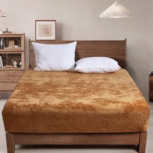 PHF Truly Velvet Fitted Sheet Only California King Size, Luxury Super Soft Cozy Comfy Fleece Bottom with 15" Deep Pocket, Suitable for Fall Winter and Spring, No Pillowcases, Brown Sugar