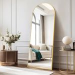 COFENY Full Length Mirror, 64" x 21" Arched Mirror Full Length Gold Floor Wall Mirror Standing, Leaning or Hanging, Big Arch Full Body Mirrors Standing Mirror for Bedroom Living Room Bathroom