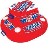 Wow Sports Inflatable Float Fridge Cooler - 30 qt - 4 Cup Holders - Zippered Lid - for Pools, Lakes & Oceans
