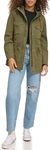 Levi's Women's Plus Four Pocket Hooded Military Jacket, Olive Cotton, Medium