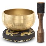 Tibetan Singing Bowl Set – Authentic Hand-Tuned Sound Bowl for Meditation – Complete Meditation Bowl Kit with Cushion, Mallet & Guide – Perfect Tibetan Bell for Yoga, Relaxation, & Sound Healing