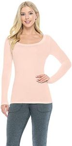 Natural Uniforms Women's Long Sleeve Scoop-Neck T-Shirt Under Scrub, Nude, X-Small