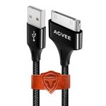 AGVEE 2 Pack 6ft for Old iPhone 4S Charging Cable, MFI Certified 30 Pin Braided Heavy Duty Fast Durable Charger Cord, Compatible with iPhone 4/4S iPad 1/2/3 iPod Classic Nano Touch, Black