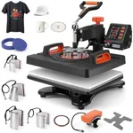 Heat Press Machine 9 in 1, 12 X 15 inch, 800W Sublimation Machine, 360° Rotation Swing-Away Heat Press, Dual-Tube Heating Printing for DIY T-Shirts Cap Mugs