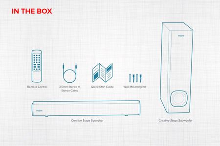 CREATIVE Stage 2.1 Soundbar with Subwoofer – Powerful Home Audio