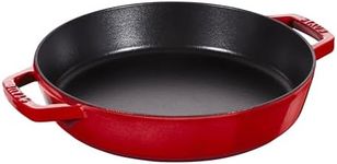 STAUB 40511-727-0 Frying pan with Two Handles, cast Iron, Cherry red, 36.2 x 28 x 7.7 cm
