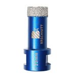 Diamond Drill Bit 20mm,BRSCHNITT 1pc M14 Vacuum Brazed Diamond Tip Drill Bit for Tile Porcelain Stoneware Ceramic Marble Granite Drilling,Suitable For Angle Grinders