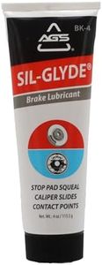 AGS SIL-Glyde 4 oz Tube Silicone Based Brake Assembly Lubricant for Eliminating Disc Brake Squeal - Moisture Proof, Heat Resistant, Rust and Corrosion Protector