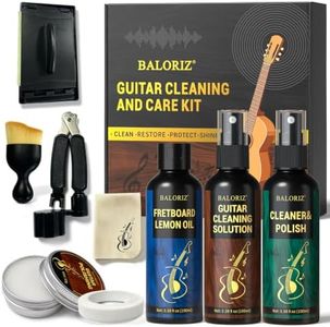 9pcs Guitar Cleaning Kit, Complete Guitar Care Kit with Guitar Cleaner, Fretboard Oil, String Cleaner & Polish, Polish Wax, All-in-One Guitar Maintenance Kit for Acoustic, Electric & Bass Guitars