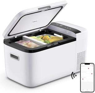ICECO GO20 Dual Zone Portable Refrigerator, Separate Control, 21 Quart/20 Liter, DC & AC, 0℉ to 50℉, with Danfoss Compressor, Mini Fridge Cooler Refrigerator for Outdoor, Home Use, White