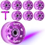 Nezylaf 8 Pack 32 x 58mm, 82A Quad Roller Skate Wheels with Multi-Function Portable Skateboard T Tool for Double Row Skating,Replacment Accessories Suitable for Outdoor or Indoor