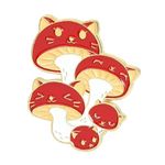 Cat Face Mushroom Enamel Pins Cute Fun Animal Plant Brooch Lapel Badge Bag Cartoon Jewelry Gift For Friends