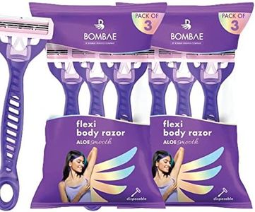 Bombae Razor for Women, Pack of 6 | Hair remover for women, Body Razor for Women | Women Razor with Aloe Vera and Vitamin E | 3-blade Shaving Razor for Women