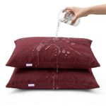 MY ARMOR Pillow Covers Set of 2 | Pillow Protector Waterproof & Dustproof Cotton Terry Pillow, 220+ GSM Standard Size Pillow Cover (18" x28") – Maroon