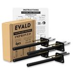 EVALD Hidden Floating Shelf Bracket | 8-Inch Heavy Duty Blind Shelf Support | Kitchen Shelf, Fireplace Mantel Bracket | Invisible Wall Mount Bracket for Home & Office | Floating Shelf Hardware 4 Pack