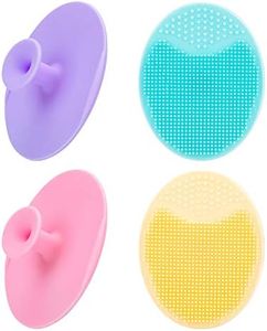 JEXCULL 4 Pack Face Scrubber, Soft Silicone Facial Cleansing Brush Face Exfoliator Blackhead Acne Pore Pad Cradle Cap Face Wash Brush for Deep Cleaning Skin Care