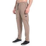 BROKIG Mens Inmesh Jogging Sweatpants,Cotton Sweat Track Pant Open Bottom Workout Athletic Joggers Pants with Pockets(Beige,Large)