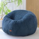 UODERS Bean Bag Chair with Cozy Sink-in-Design, Plush Corduroy Bean Bag Sofa for Teens Kids & Adults, Comfy Sofa Chair with Handle for Living Room Bedroom(M-Blue)