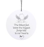 Baby Loss Bereavement Gift/Angel Footprints Keepsake - Hanging Memorial Condolence Decoration - With Organza Gift Pouch