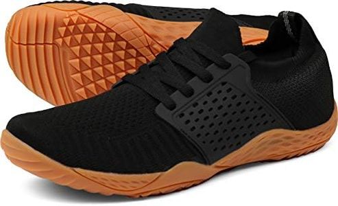 WHITIN Men's Barefoot Running Shoes | Minimalist Cross-Trainer | Zero Drop Sole, W63 Black/Gum, 11